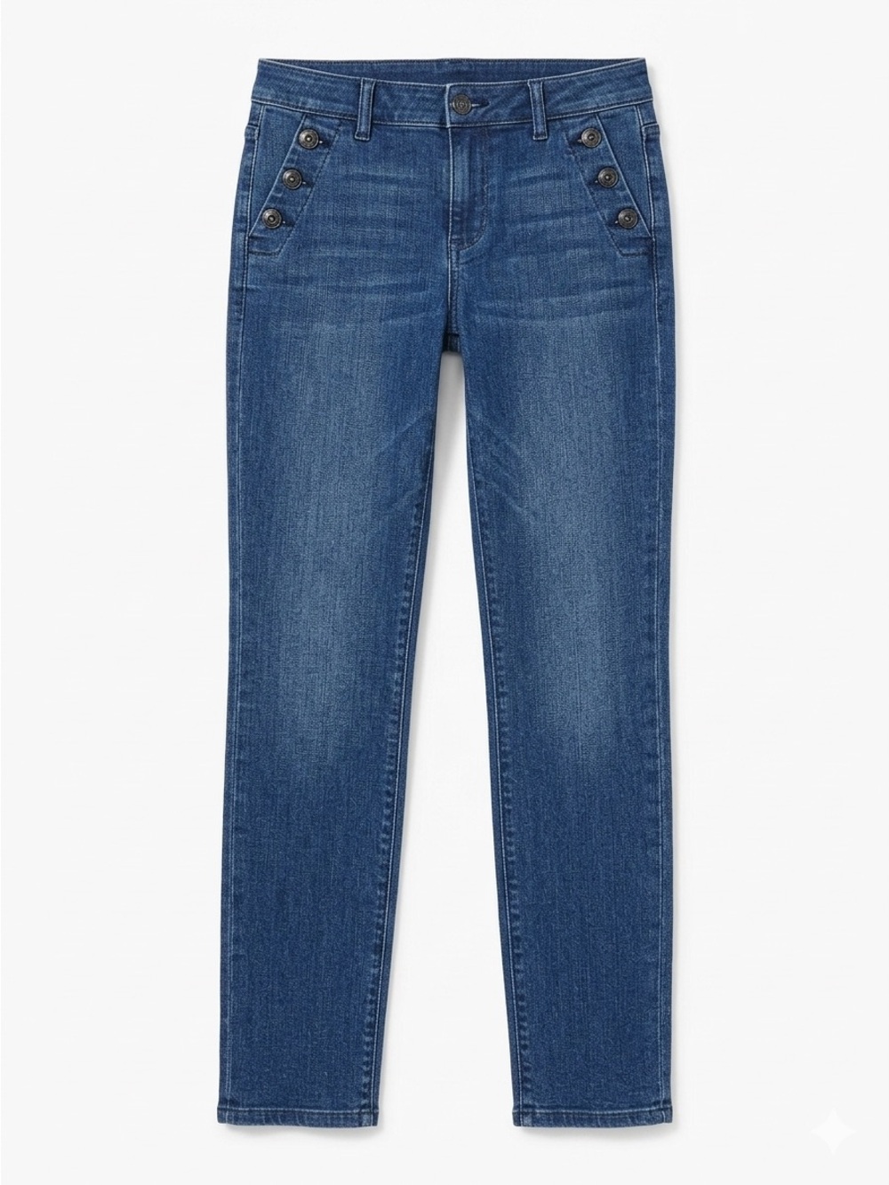 LOFT Modern Skinny Sailor Button Jeans Size 6 Dark Wash - Picture 2 of 8
